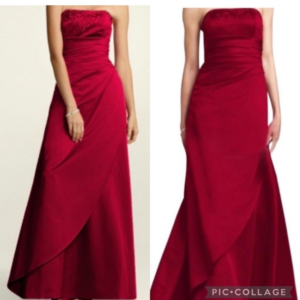 NWT David’s Bridal F11165 Apple Beaded Gown Dress Prom Quinceanera Bridesmaid